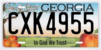 GA license plate CXK4955