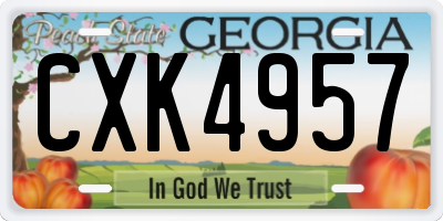 GA license plate CXK4957