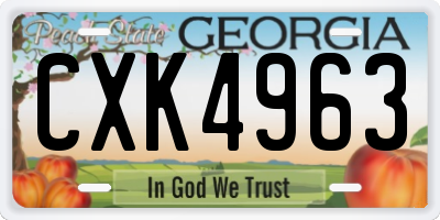 GA license plate CXK4963