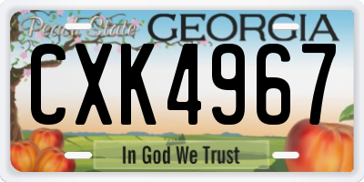 GA license plate CXK4967