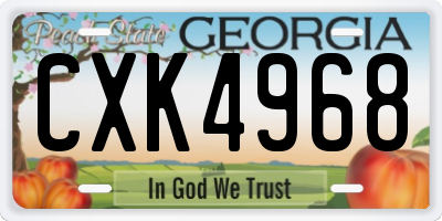 GA license plate CXK4968