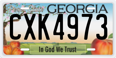 GA license plate CXK4973