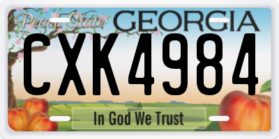 GA license plate CXK4984