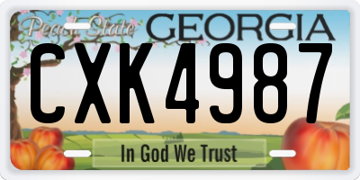 GA license plate CXK4987