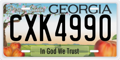 GA license plate CXK4990