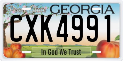 GA license plate CXK4991