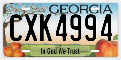 GA license plate CXK4994