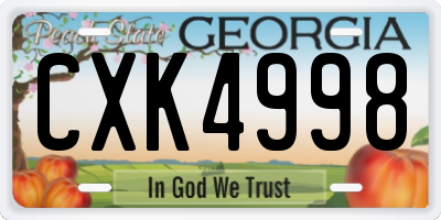 GA license plate CXK4998