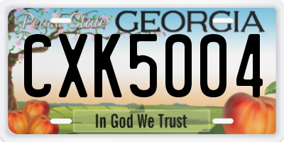 GA license plate CXK5004