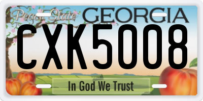 GA license plate CXK5008