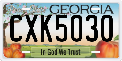GA license plate CXK5030