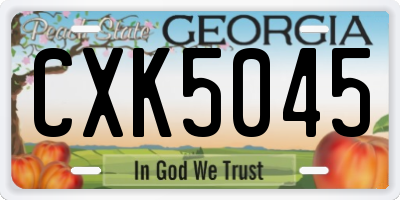 GA license plate CXK5045