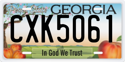 GA license plate CXK5061