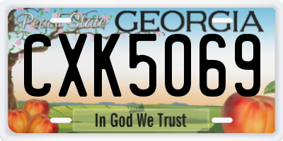 GA license plate CXK5069