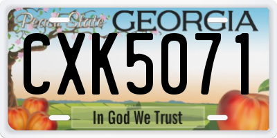 GA license plate CXK5071