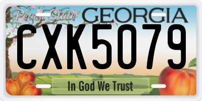GA license plate CXK5079