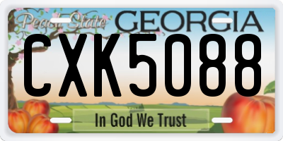 GA license plate CXK5088