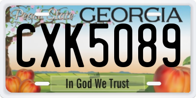 GA license plate CXK5089