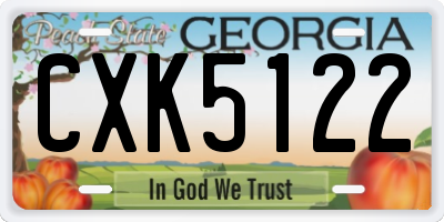 GA license plate CXK5122