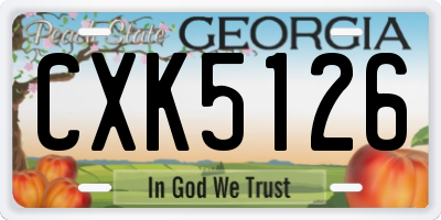 GA license plate CXK5126