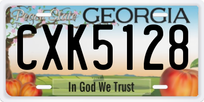 GA license plate CXK5128
