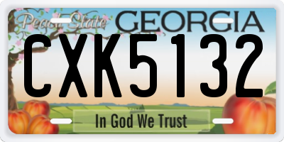 GA license plate CXK5132