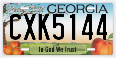 GA license plate CXK5144