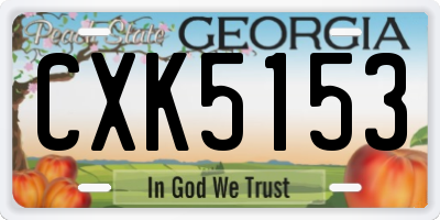GA license plate CXK5153
