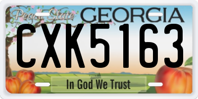 GA license plate CXK5163