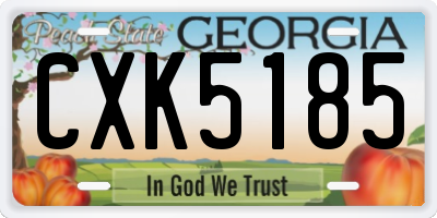 GA license plate CXK5185