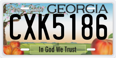 GA license plate CXK5186
