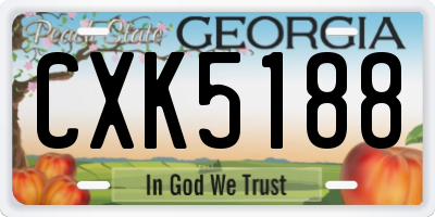 GA license plate CXK5188