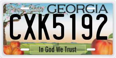 GA license plate CXK5192