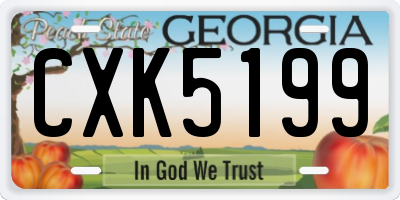 GA license plate CXK5199