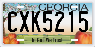 GA license plate CXK5215