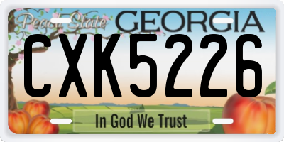GA license plate CXK5226