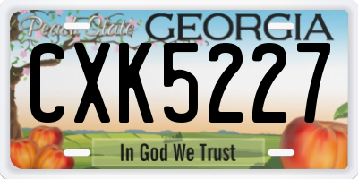 GA license plate CXK5227