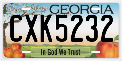 GA license plate CXK5232