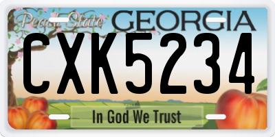GA license plate CXK5234