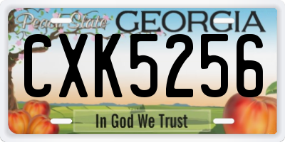 GA license plate CXK5256