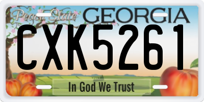 GA license plate CXK5261