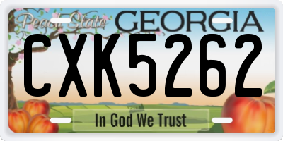 GA license plate CXK5262