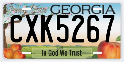GA license plate CXK5267