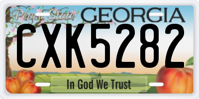 GA license plate CXK5282