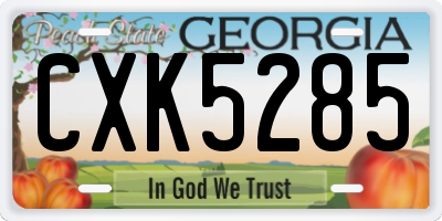 GA license plate CXK5285