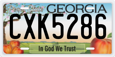 GA license plate CXK5286