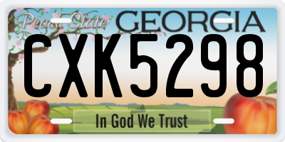 GA license plate CXK5298