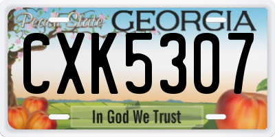GA license plate CXK5307