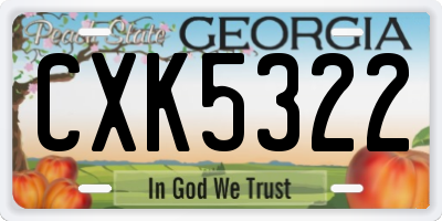 GA license plate CXK5322