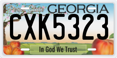 GA license plate CXK5323